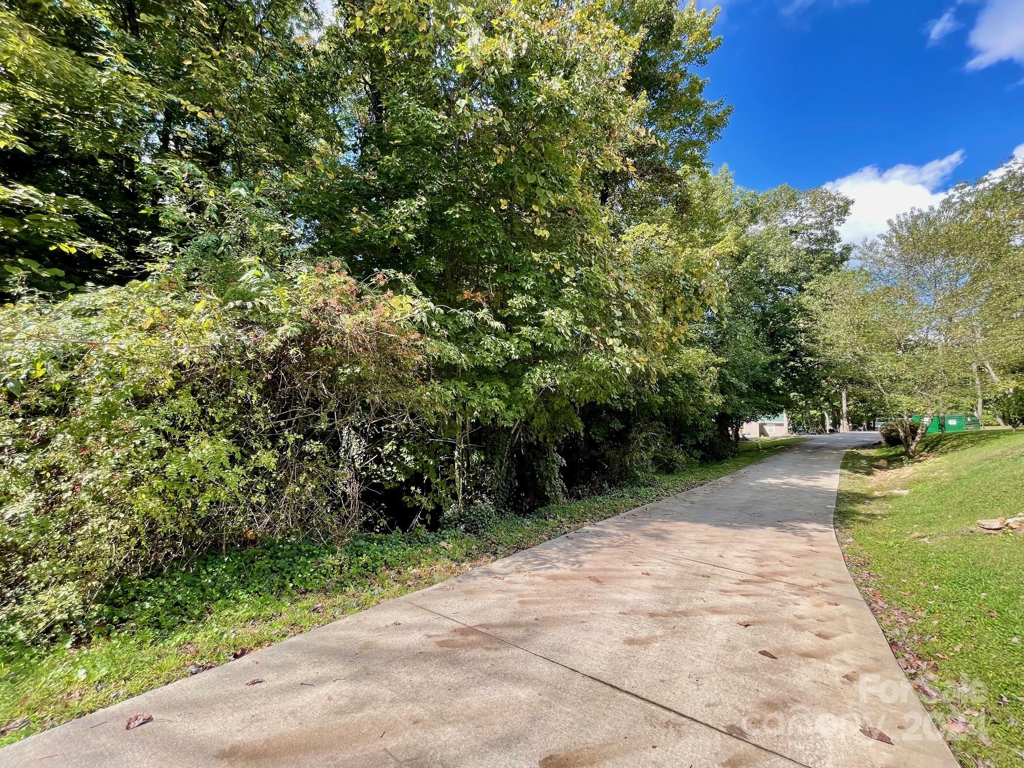 a view of a street with a trees