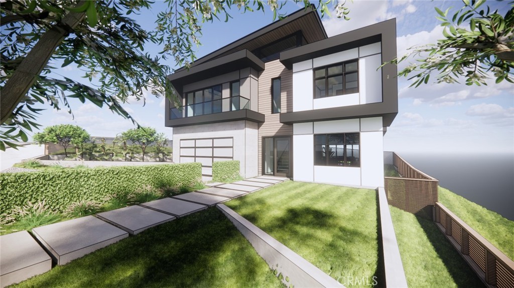 a view of an house with backyard and balcony