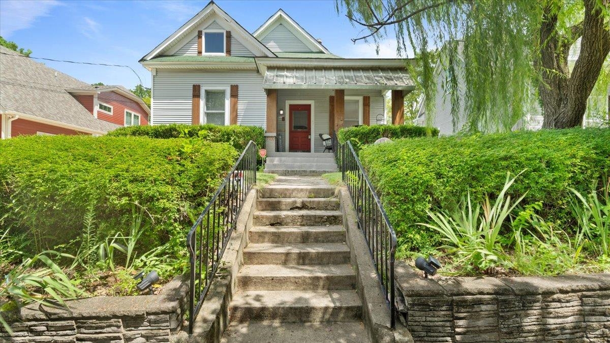 a front view of a house