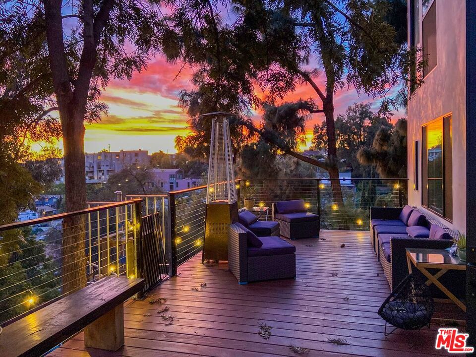 a view of a chairs in a deck