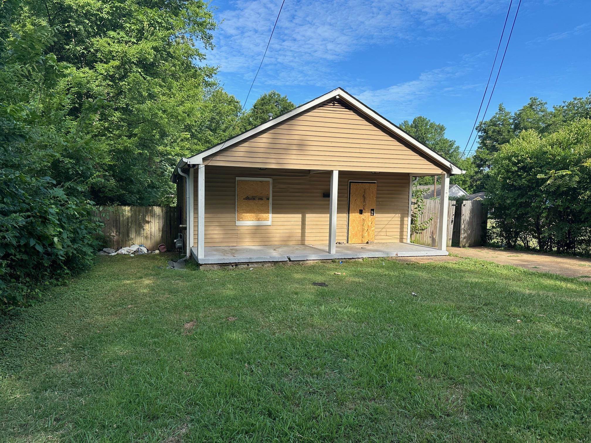 Garage with a yard