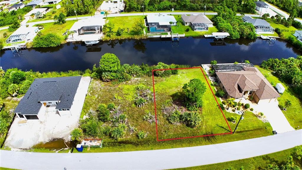 an aerial view of a house