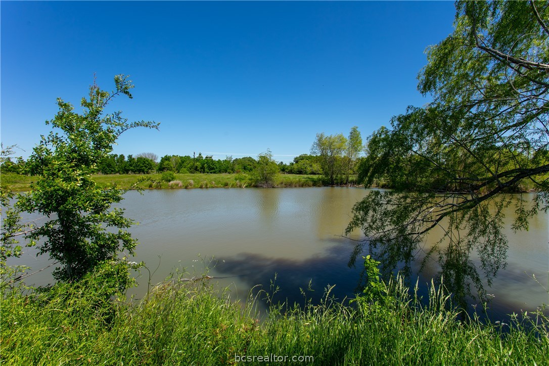 a view of lake with green space