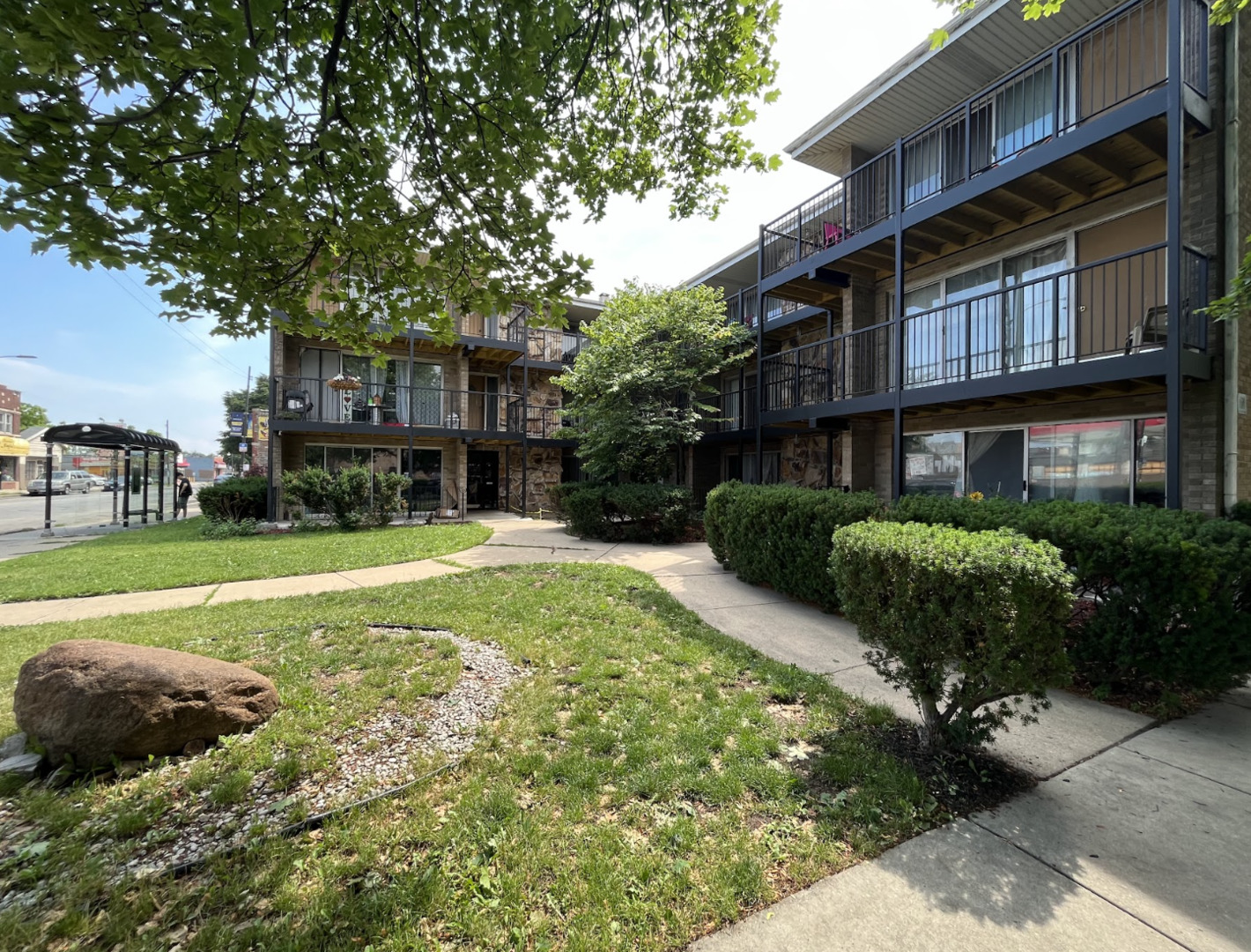 a house view with a garden space