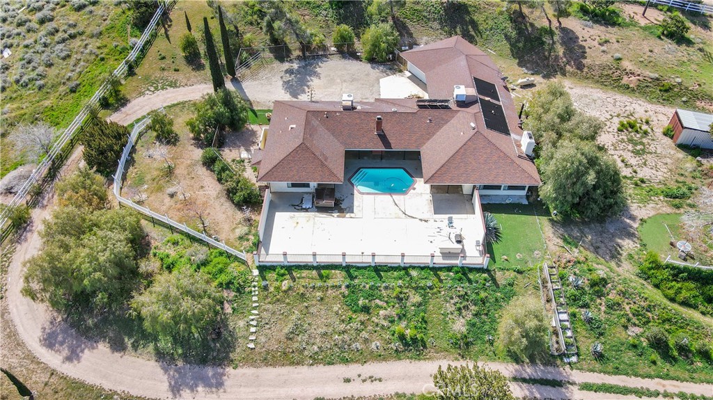 an aerial view of a house