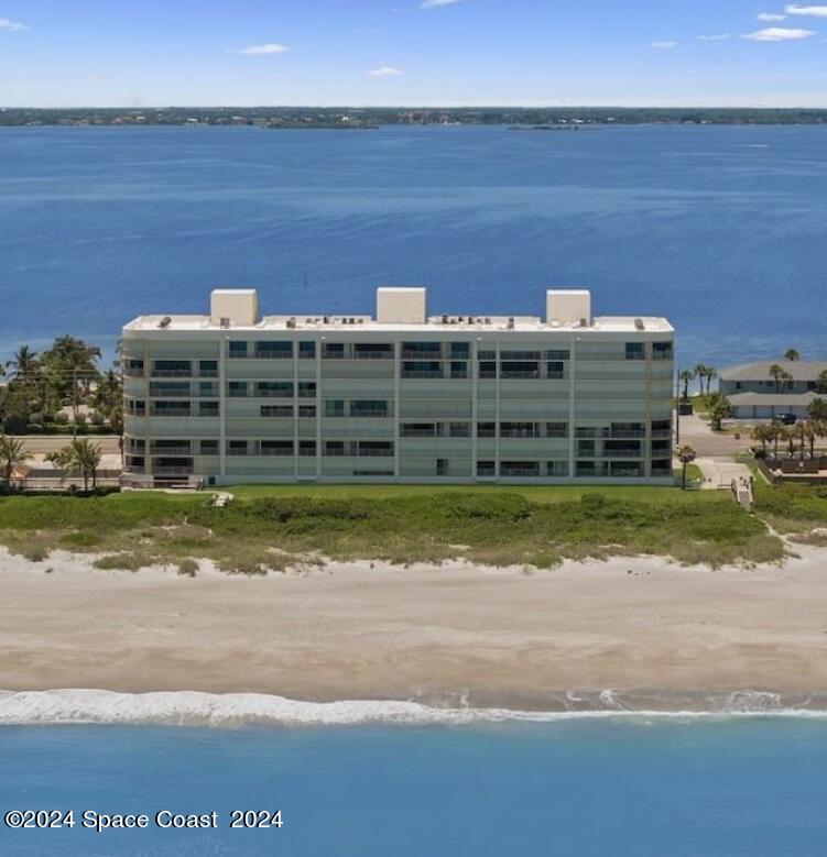 a view of a building with lake view