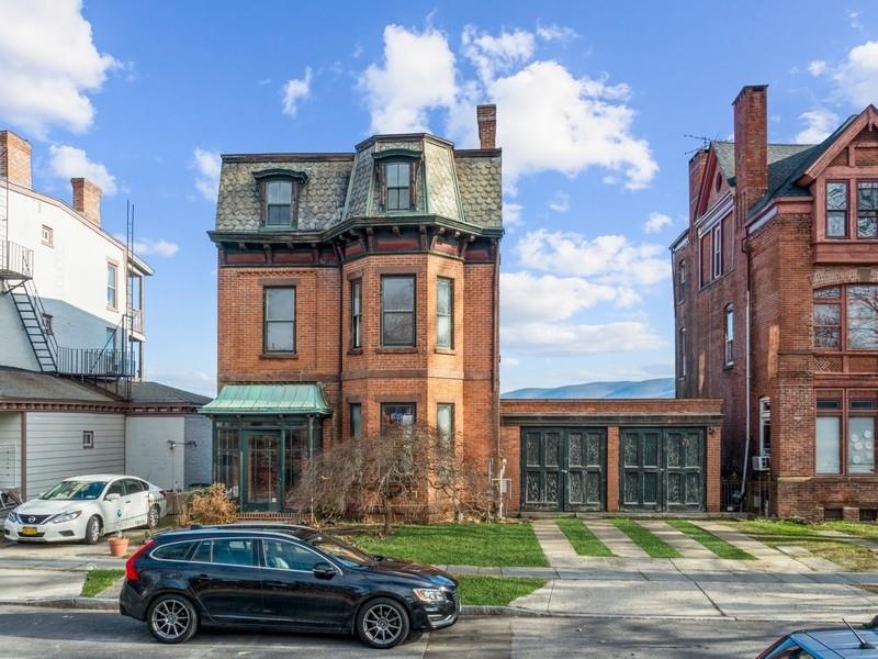 Front of building with 2 car garage