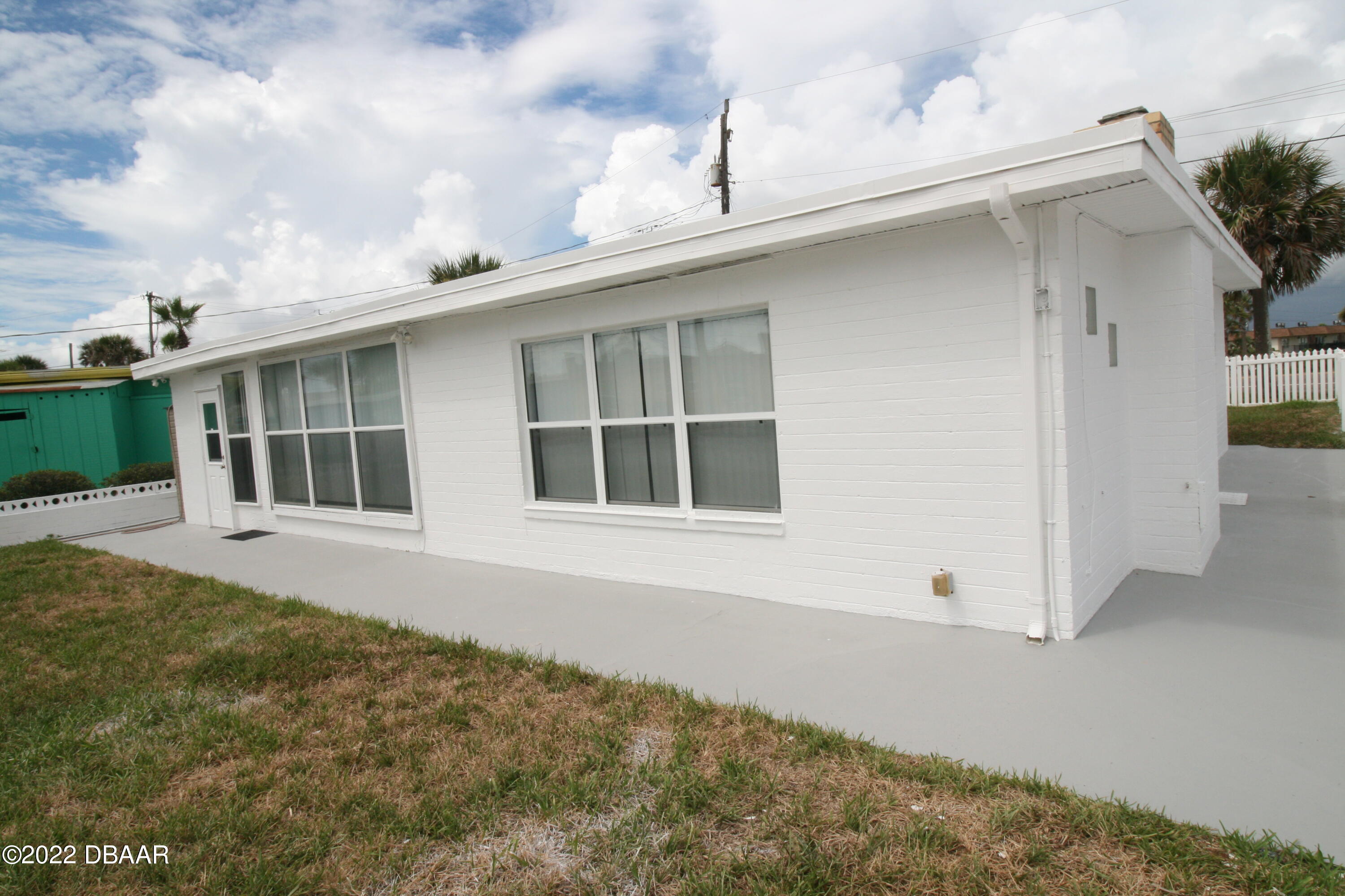 a house with white door of it