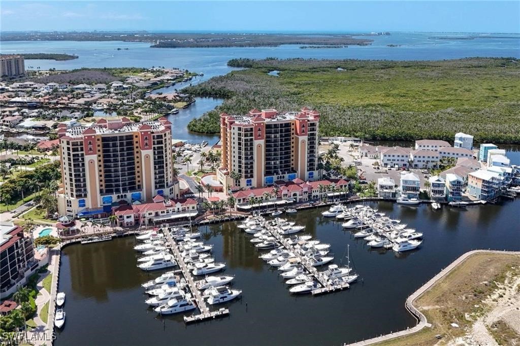 a view of a city with ocean