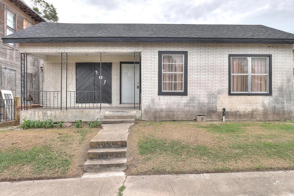 a front view of a house