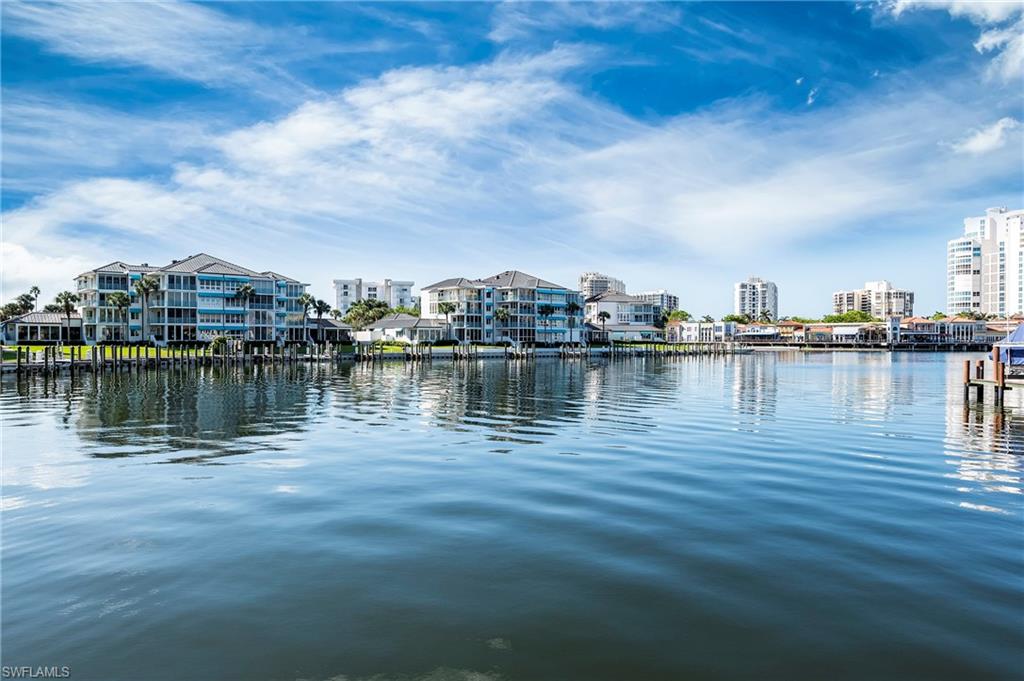 a view of a lake with houses