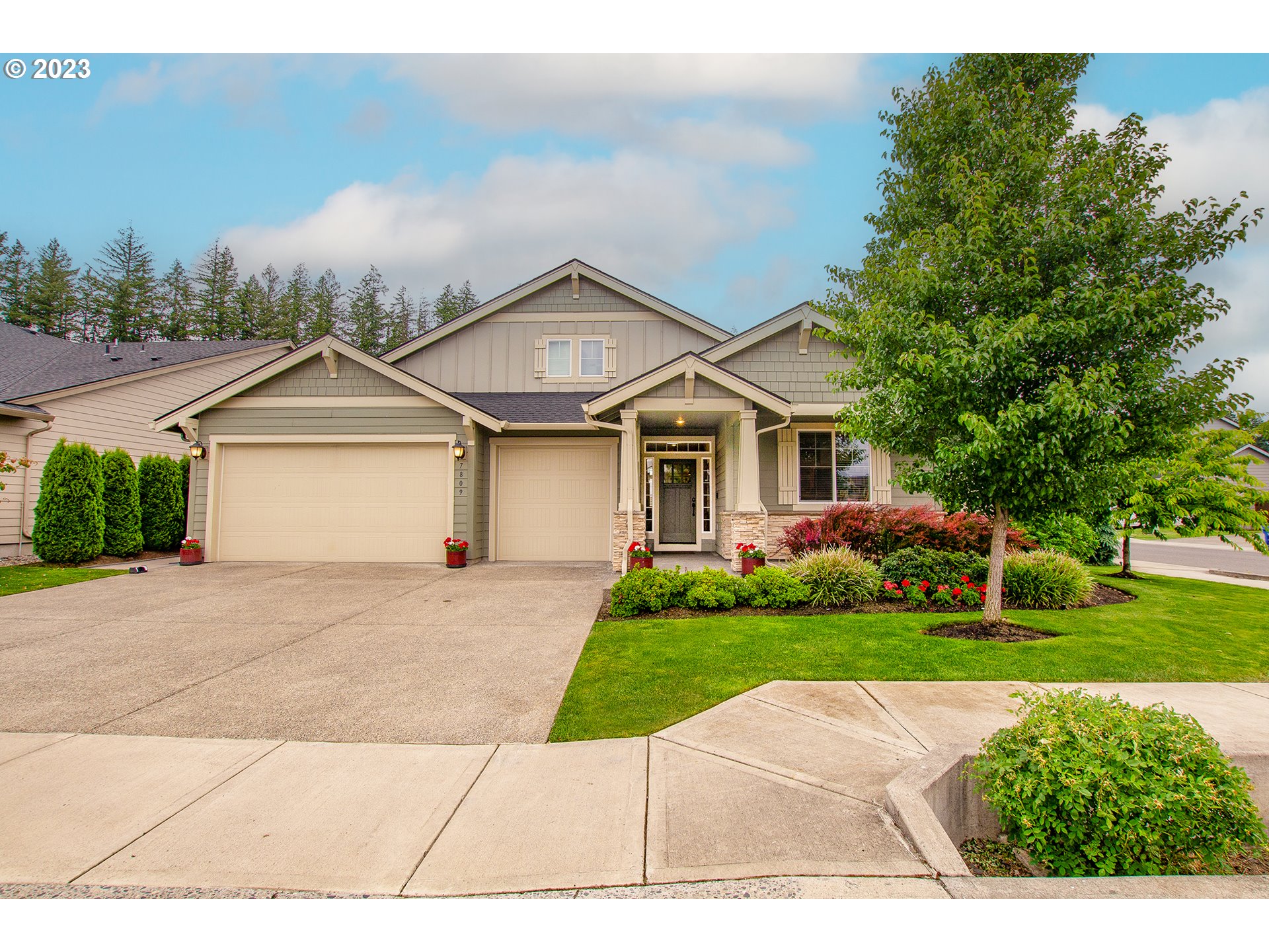 a view of a house with a yard