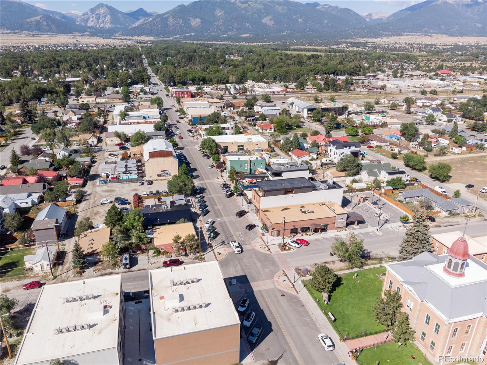 an aerial view of multiple house