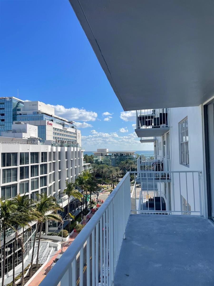 a view of balcony with city view