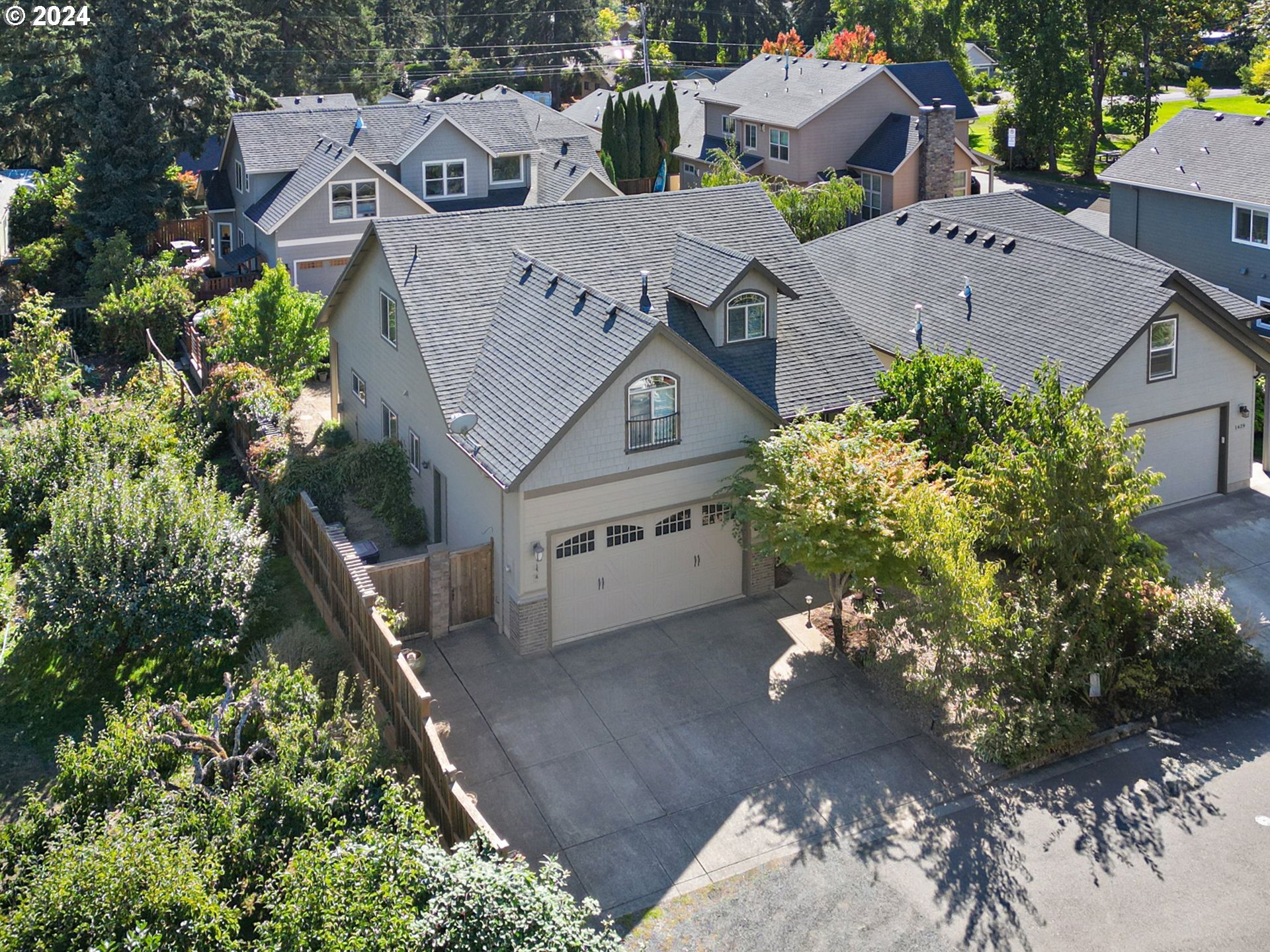 an aerial view of a house