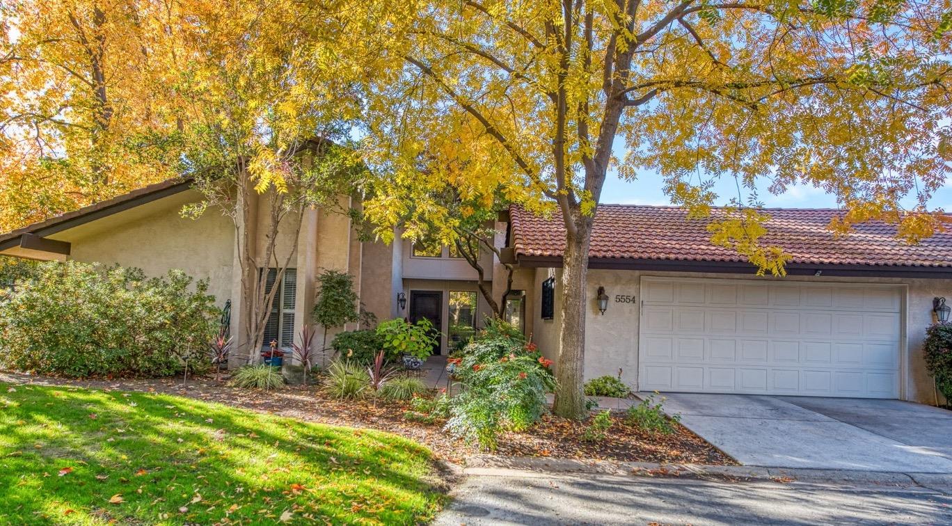 front view of a house with a tree