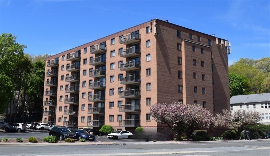 a front view of a building