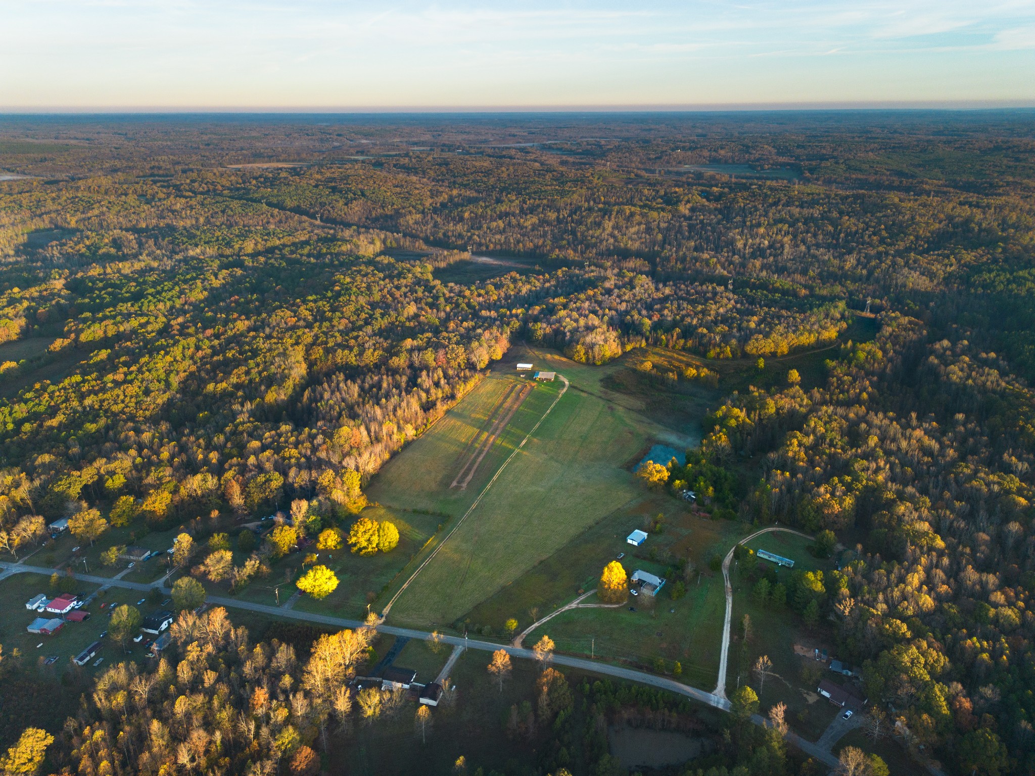 an aerial view of multiple house