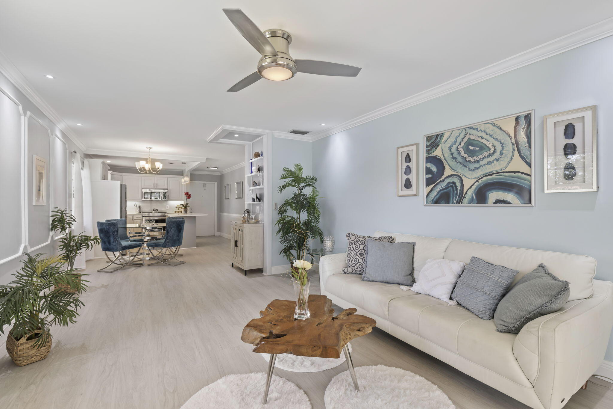 a living room with furniture and a couch