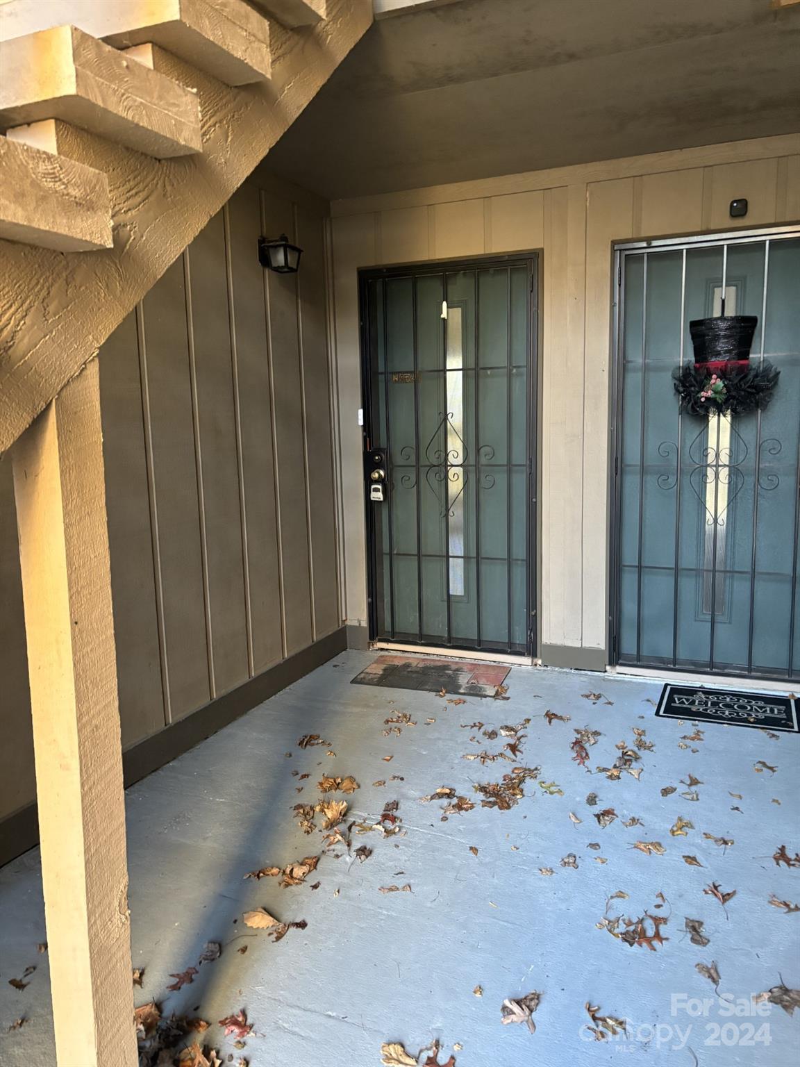 a view of a front door of a house