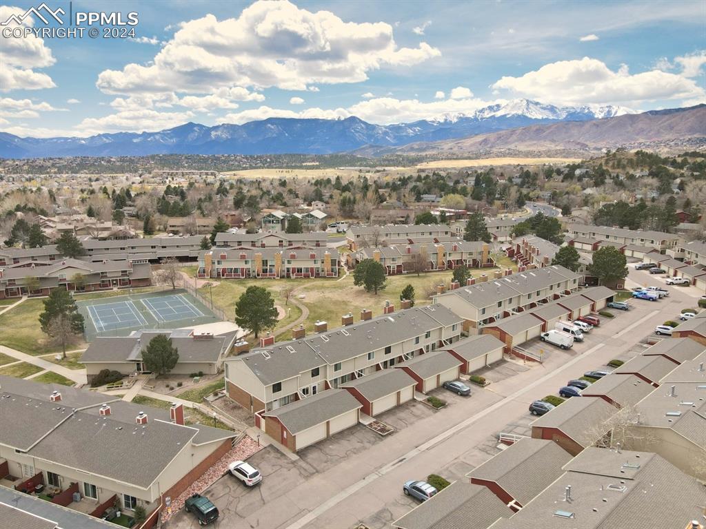 an aerial view of residential building with outdoor space