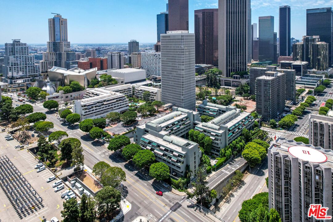 a view of a city with tall buildings