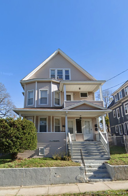 a front view of residential houses