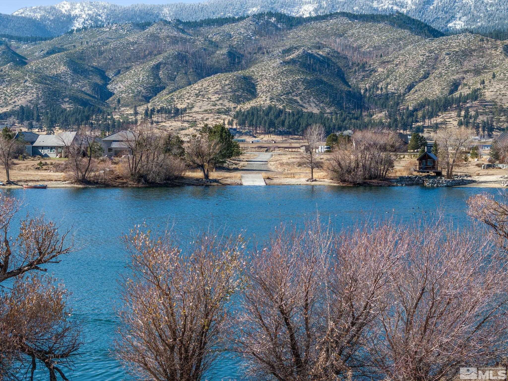 a view of a lake with houses