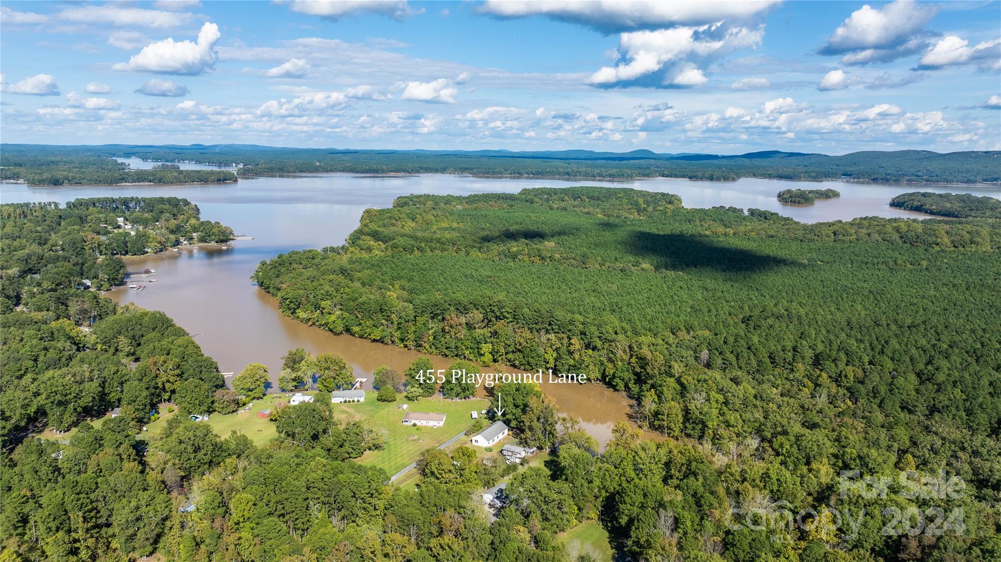 a view of a lake with a lake