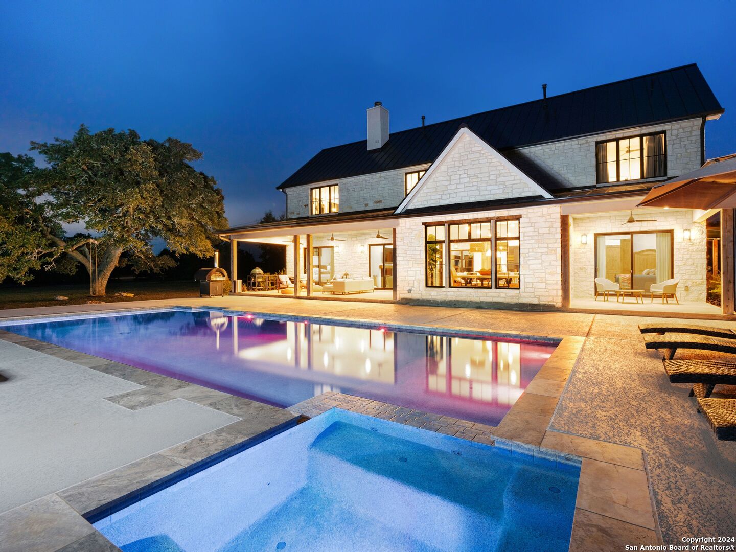 a view of a house with a swimming pool