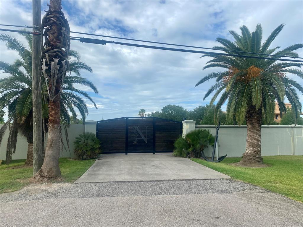 a house with a yard and palm trees