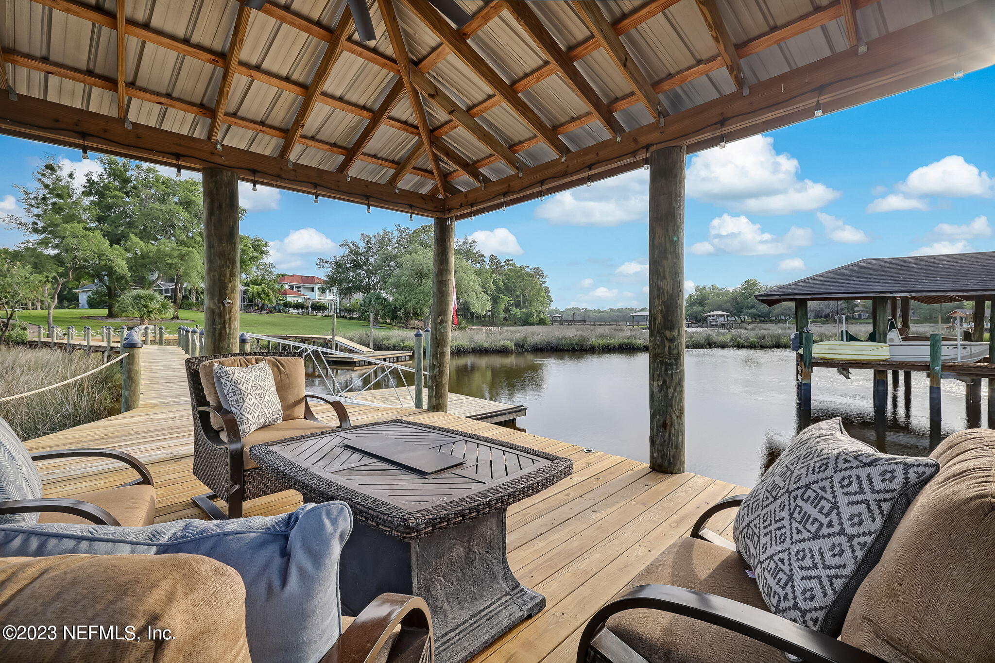 a outdoor space with furniture