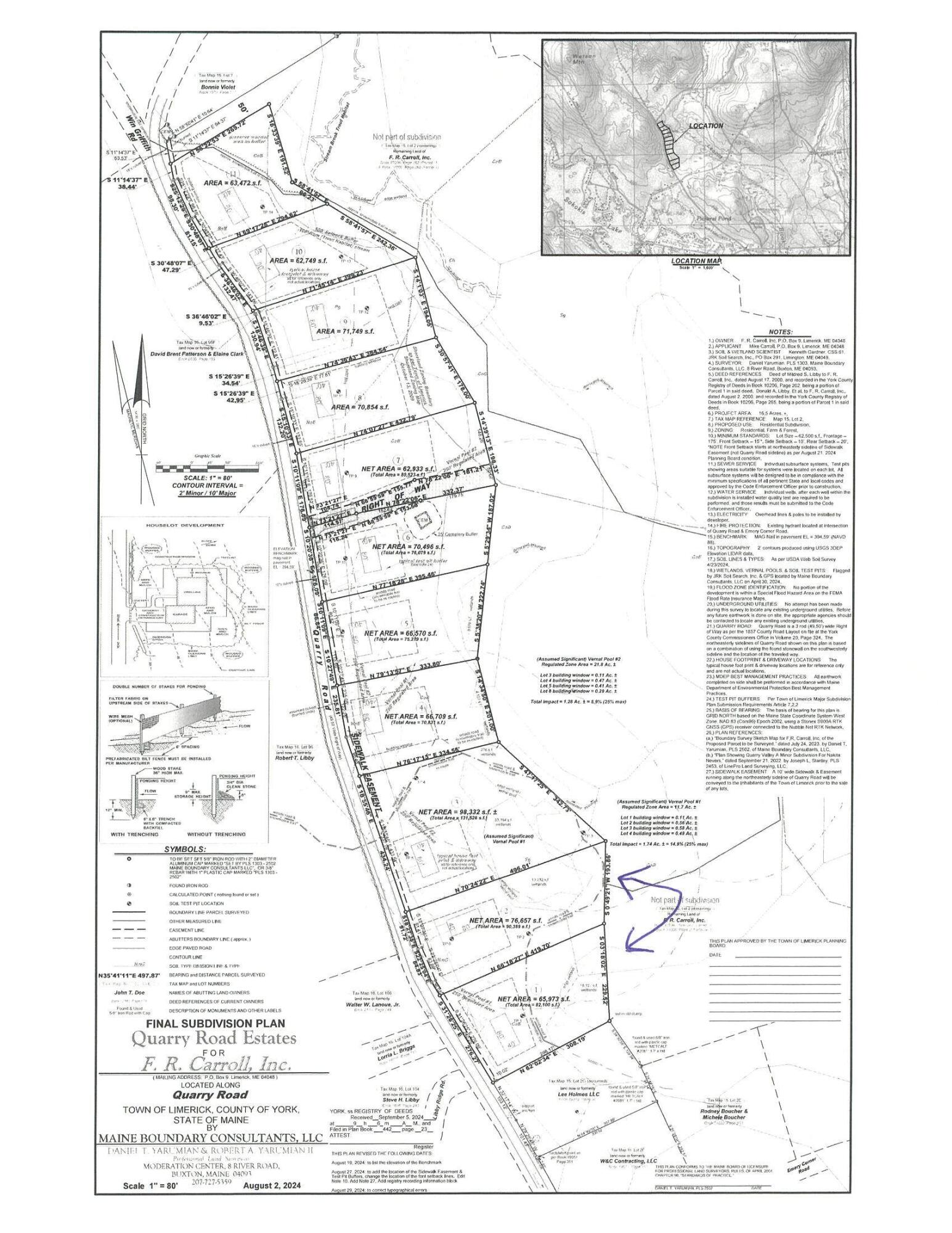 Quarry Road subdivision map