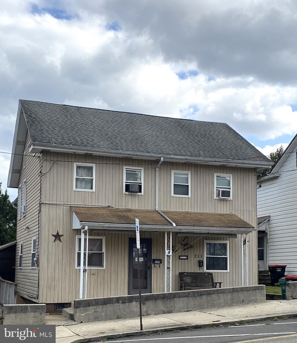 a front view of a house