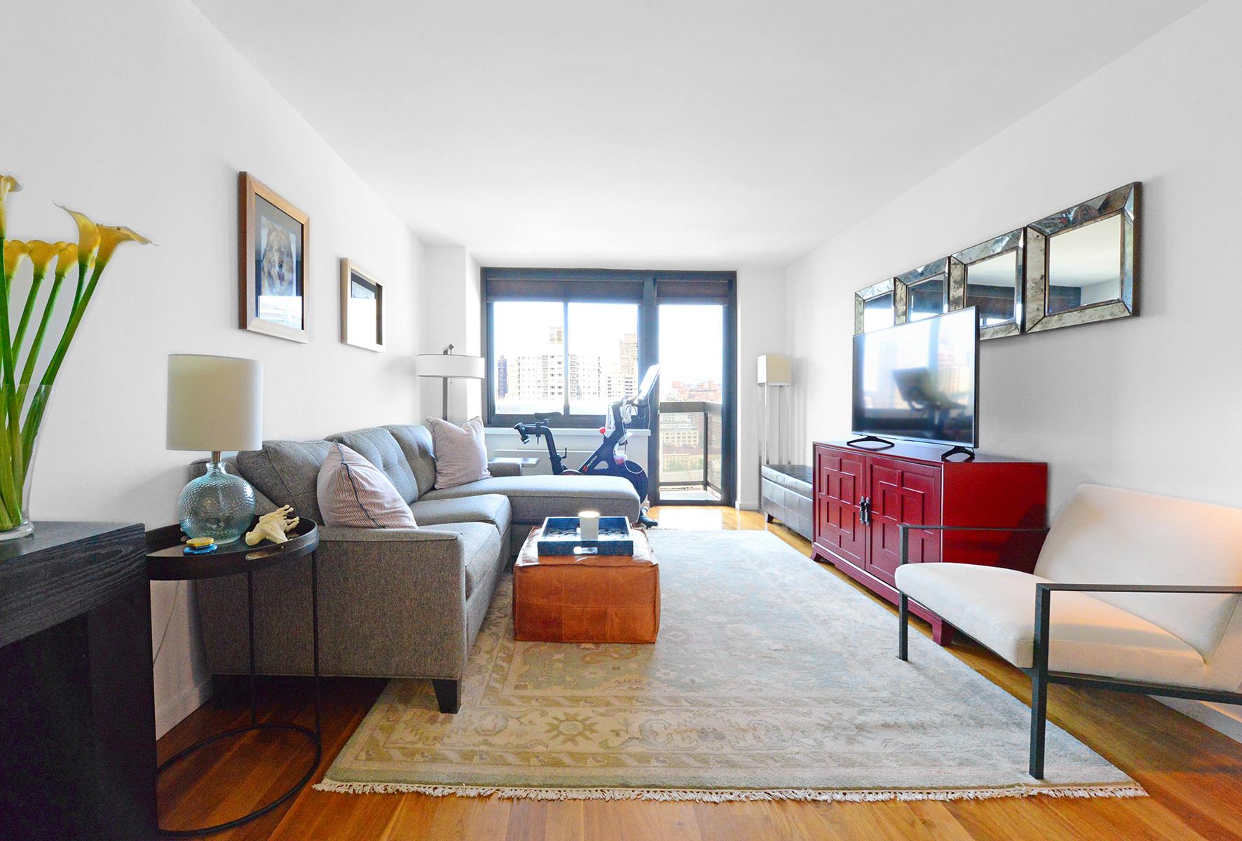 a living room with furniture and a couch