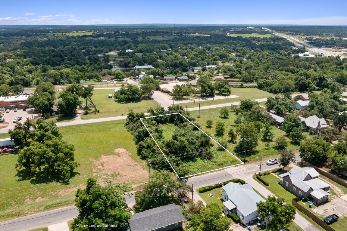 an aerial view of city and lake view