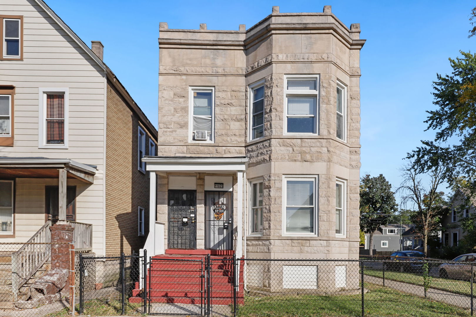 a front view of a house with a porch