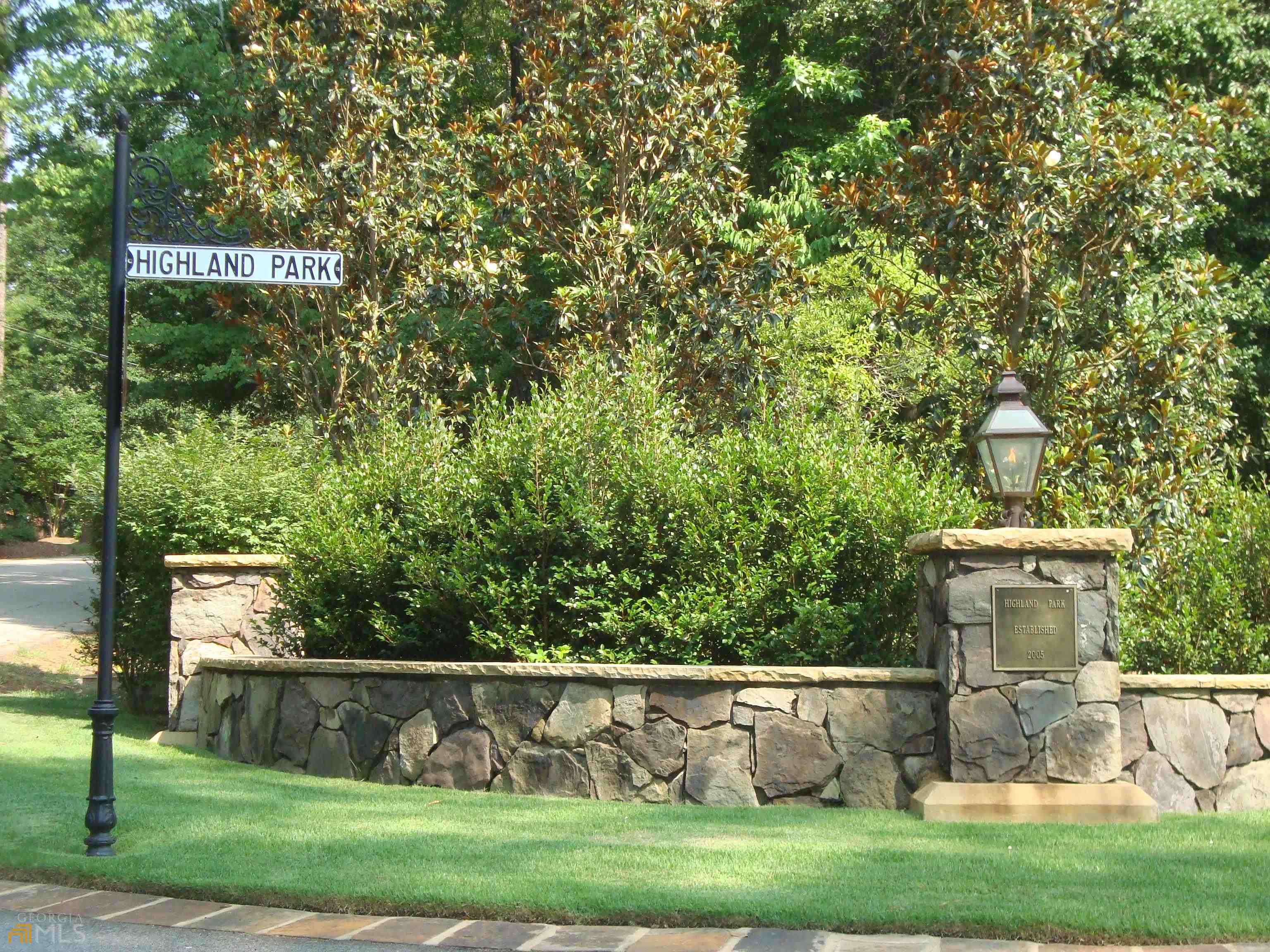 a view of a park with a tree