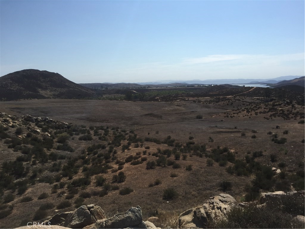 a view of a city with mountains in the background