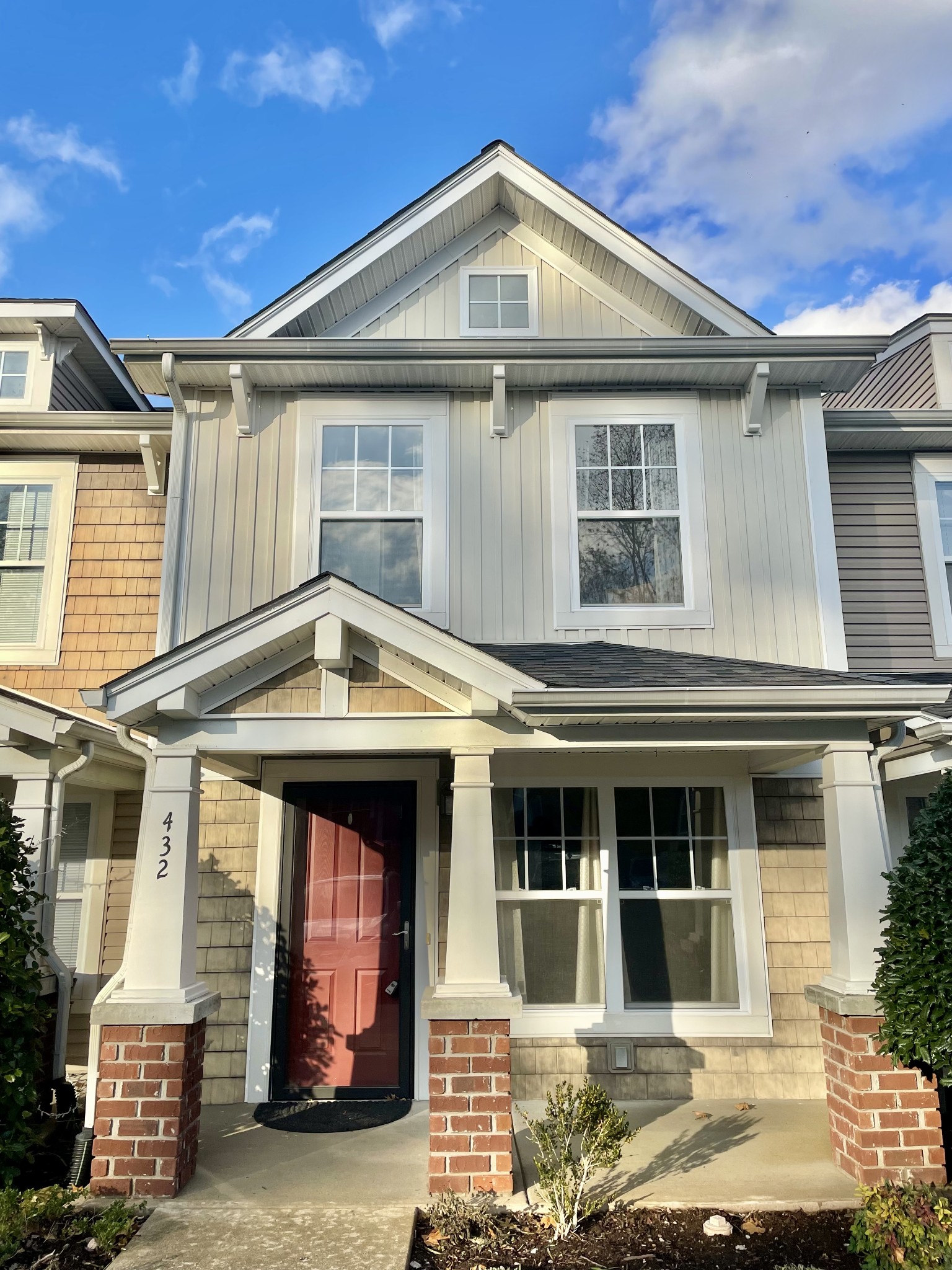 a front view of a house