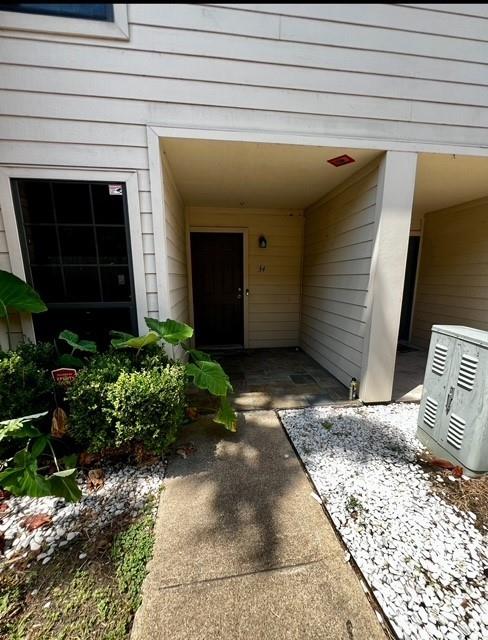 a view of a entryway door front of house