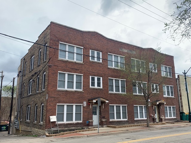 a front view of a building