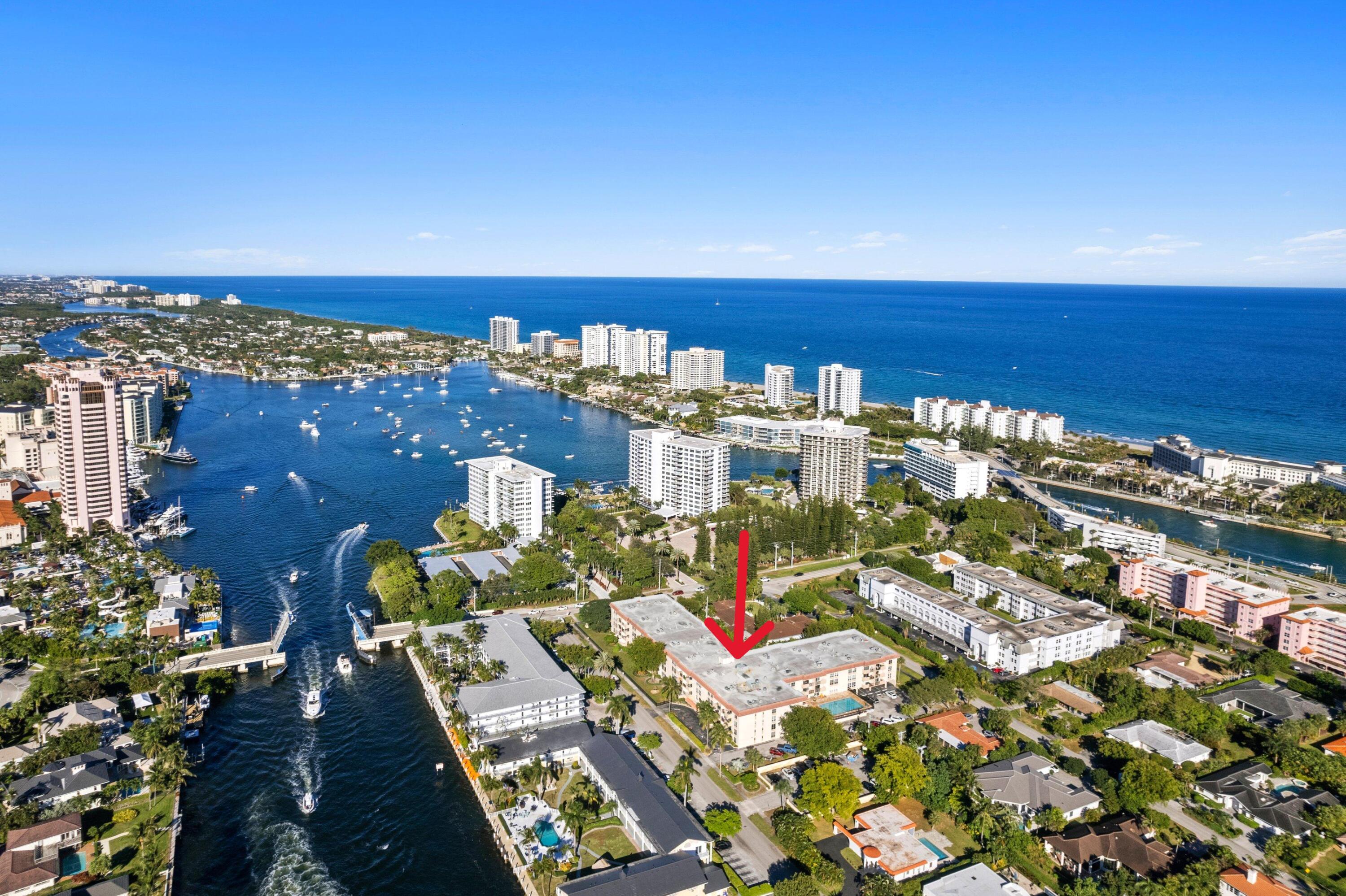 a view of a city with an ocean