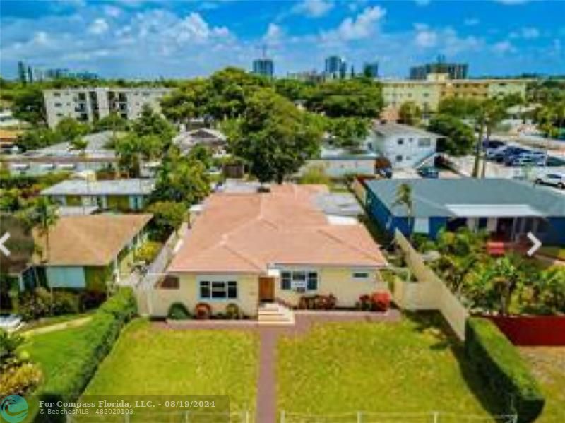 an aerial view of a house