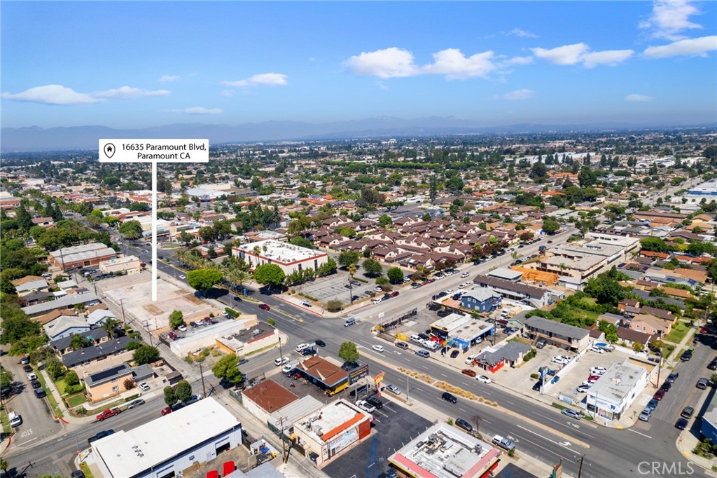 an aerial view of a city