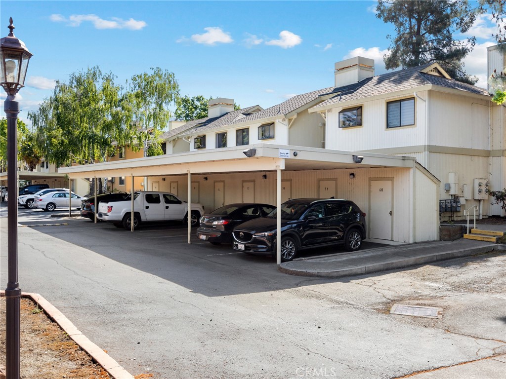 a car parked in front of a building