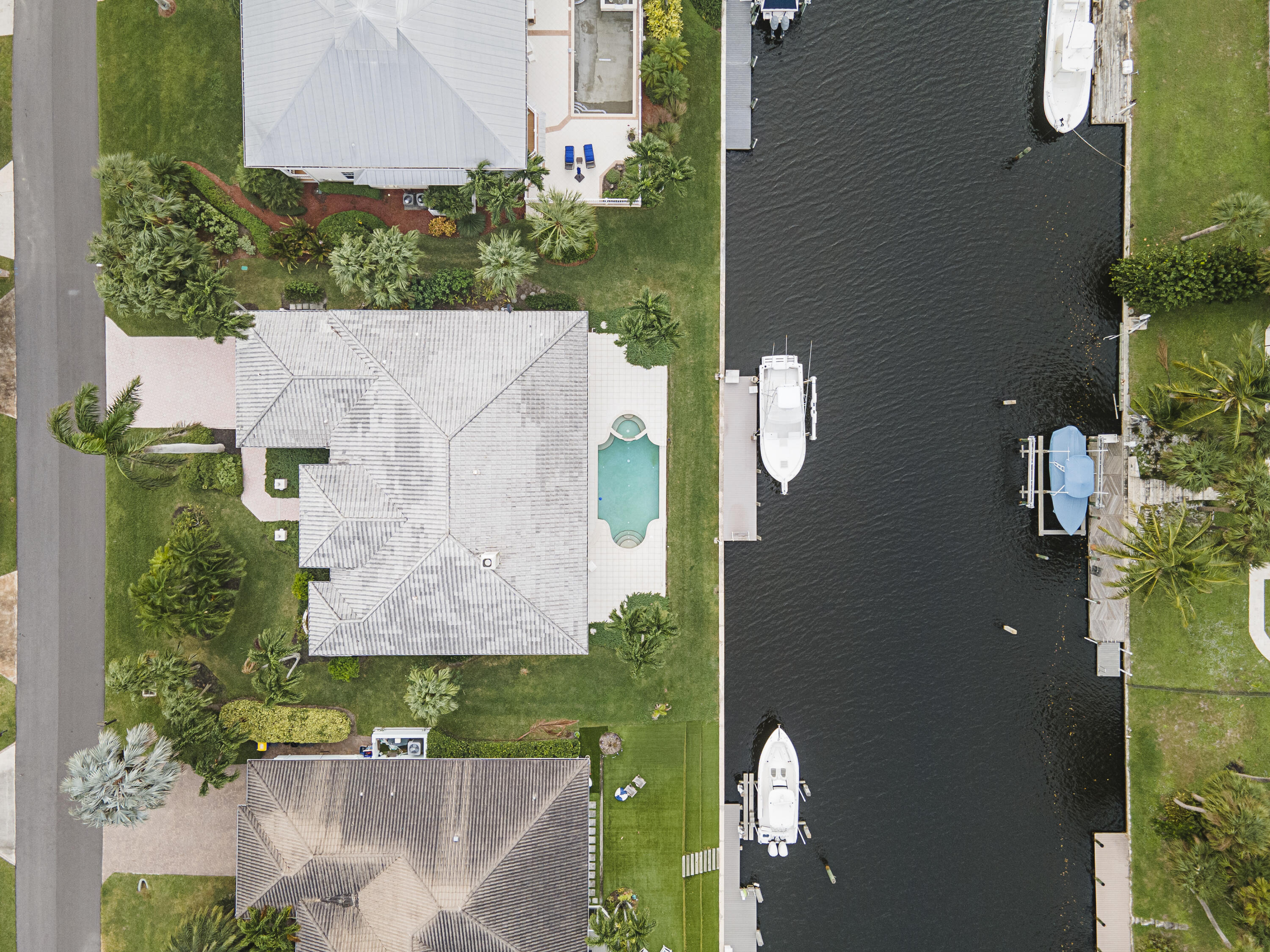 an aerial view of a house