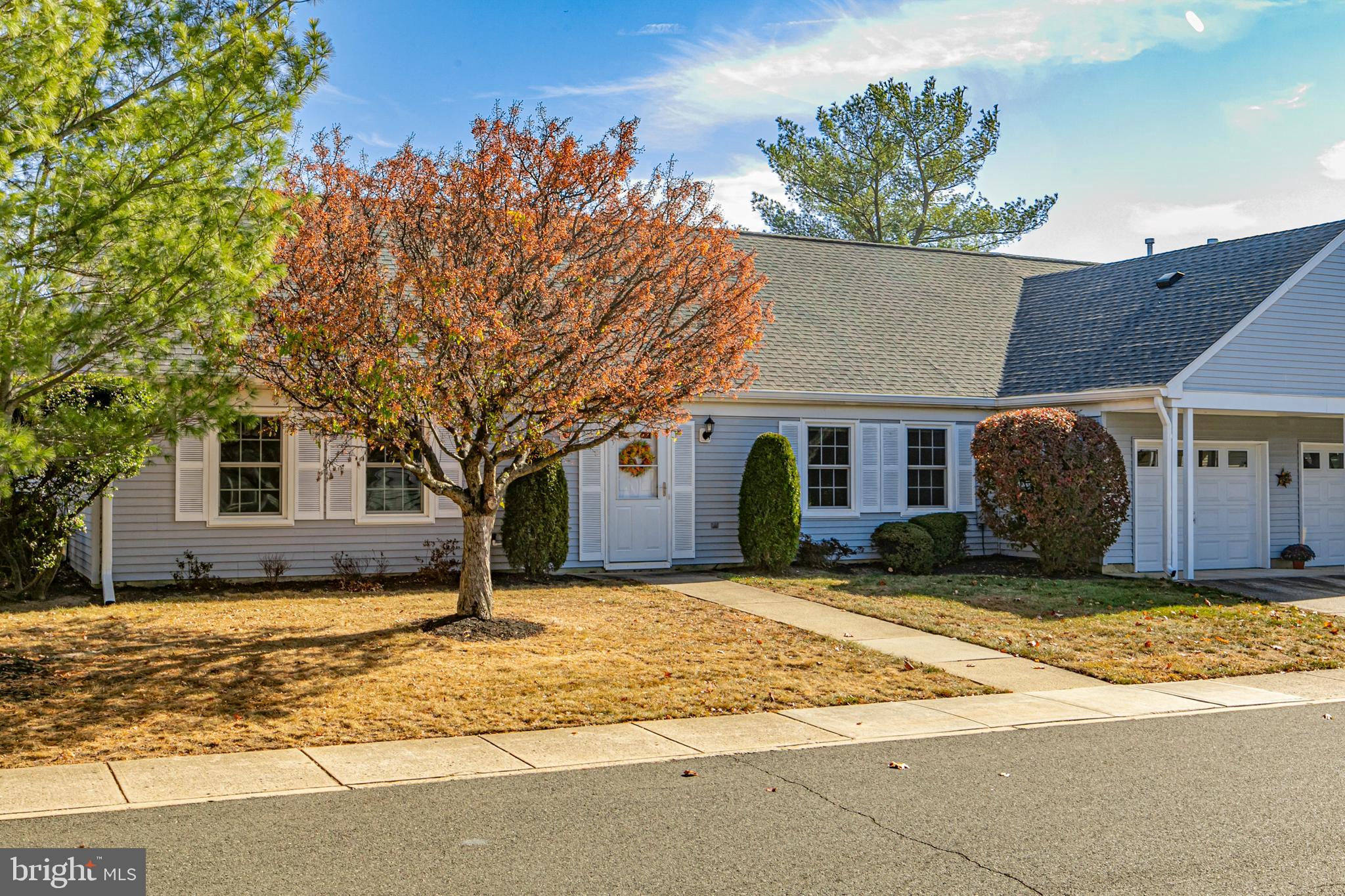 a view of a house with a tree in front of it