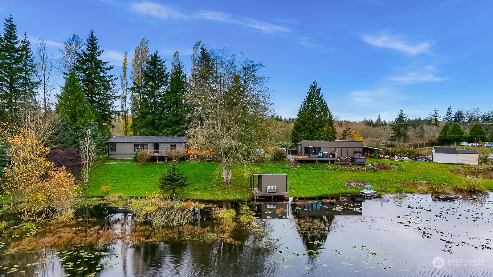 a house view with a garden space