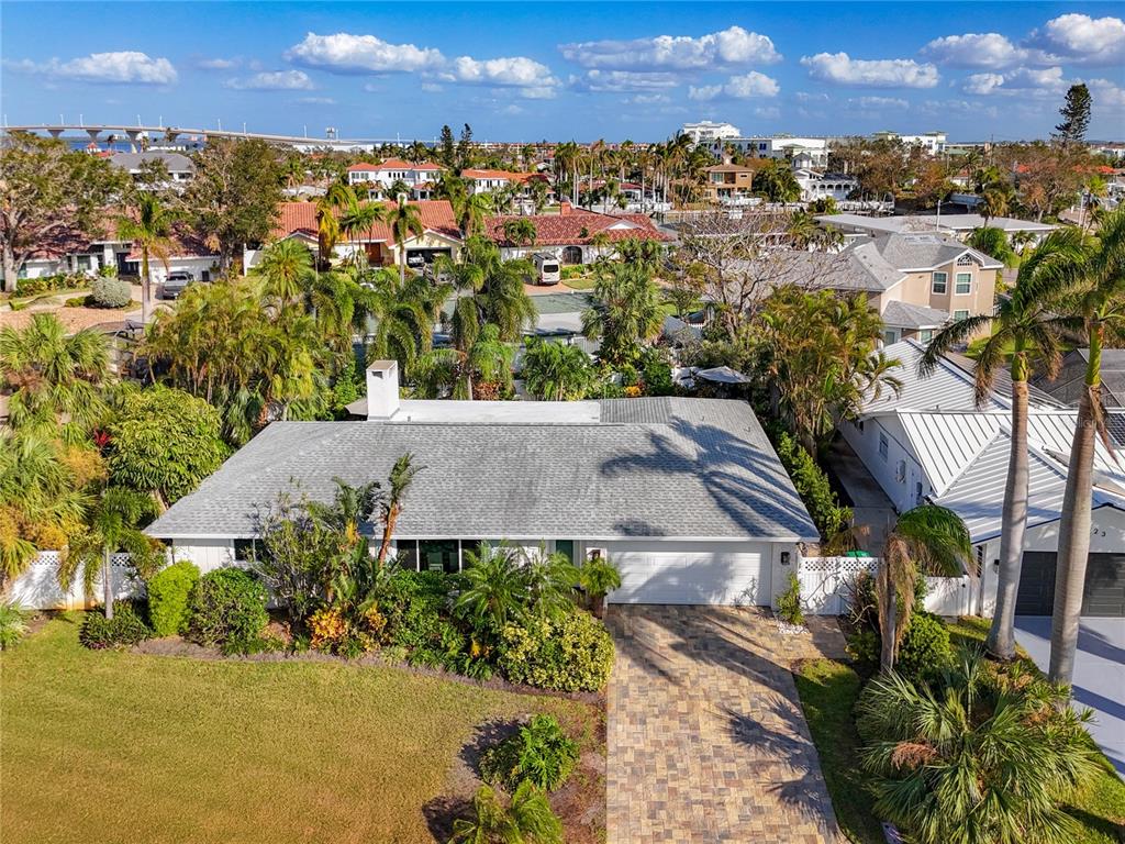 an aerial view of multiple house